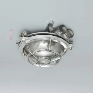- SL 10985 2 Authentic Vintage Polished Aluminium Nautical Dome Light