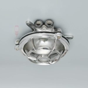 Authentic Vintage Polished Aluminium Nautical Dome Light
