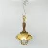 - SL 11005 3 Authentic Vintage Wooden Pendant Light with Brass Shade – Nautical Salvage