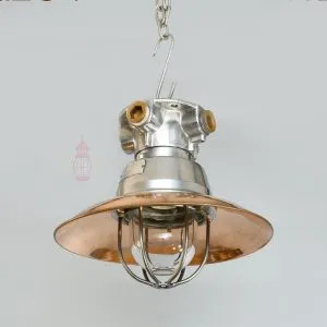 - SL 11020 4 Authentic Vintage Aluminium Pendant Light with Copper Shade – Nautical Salvage