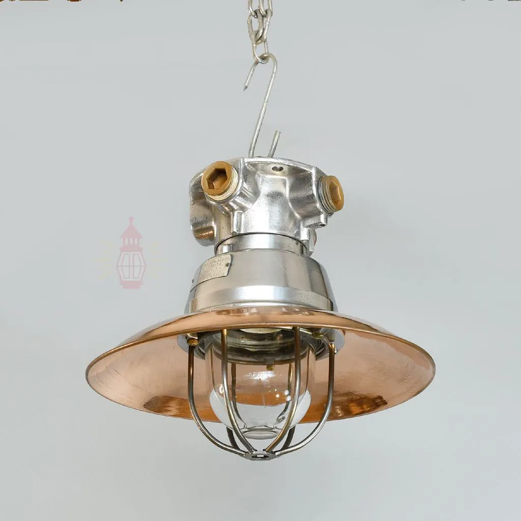 - SL 11020 4 Authentic Vintage Aluminium Pendant Light with Copper Shade – Nautical Salvage