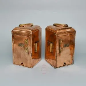 - SL 11021 3 Authentic Vintage Copper Port and Starboard Navigation Lamp from Hamburg