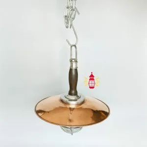 - SL 11747 3 Authentic Vintage Aluminium Nautical Pendant Light with Copper Shade