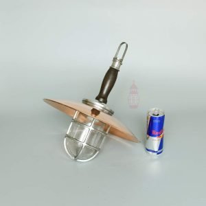 Authentic Vintage Aluminium Nautical Pendant Light with Copper Shade