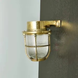 - SL 11750 7 Authentic Vintage Brass 90 Degree Bulkhead Light – Nautical Passageway Salvage
