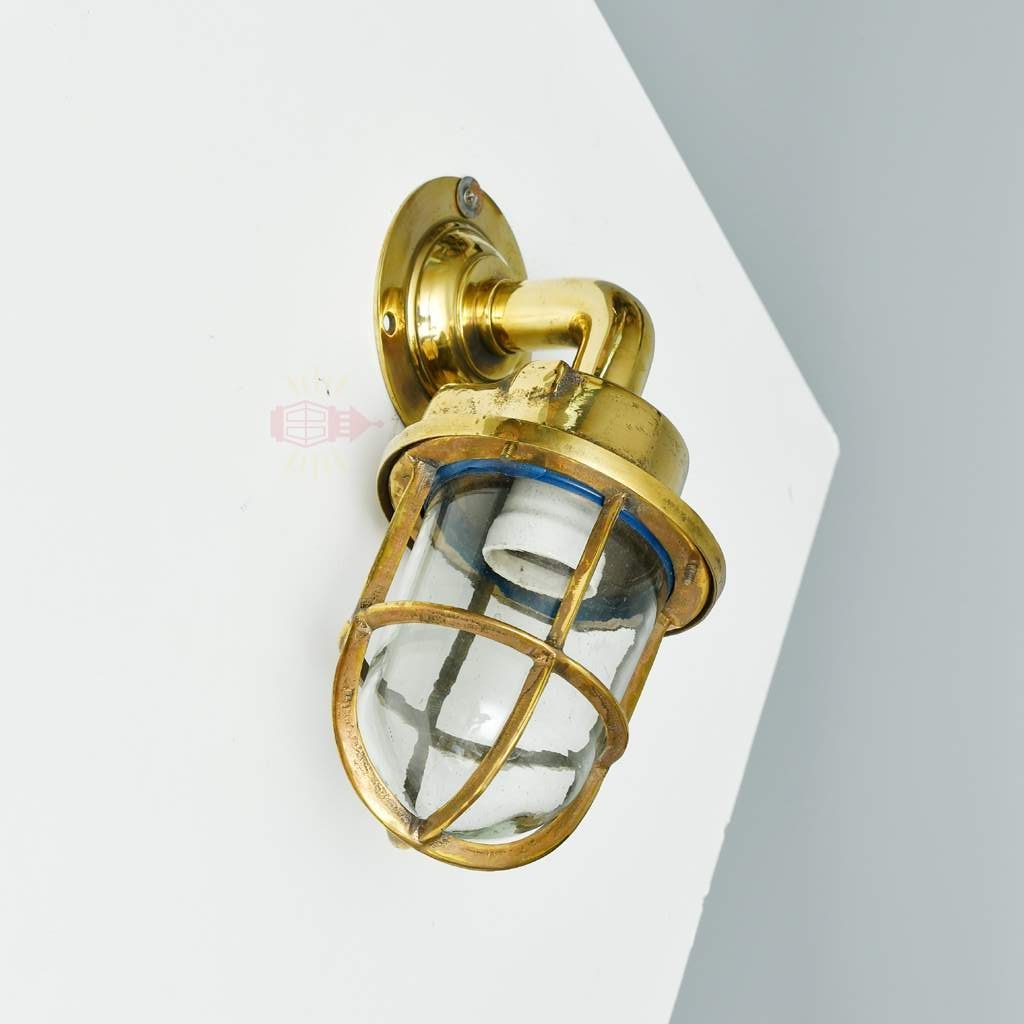 - SL 11785 2 rotated Authentic Vintage Polished Brass 90 Degree Nautical Wall Ligh