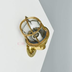 - SL 11785 4 Authentic Vintage Polished Brass 90 Degree Nautical Wall Ligh