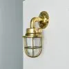 - SL 11785 5 Authentic Vintage Polished Brass 90 Degree Nautical Wall Ligh