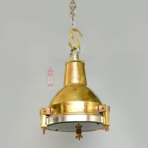 - SL 11787 5 Authentic Vintage Polished Brass Cargo Pendant Light