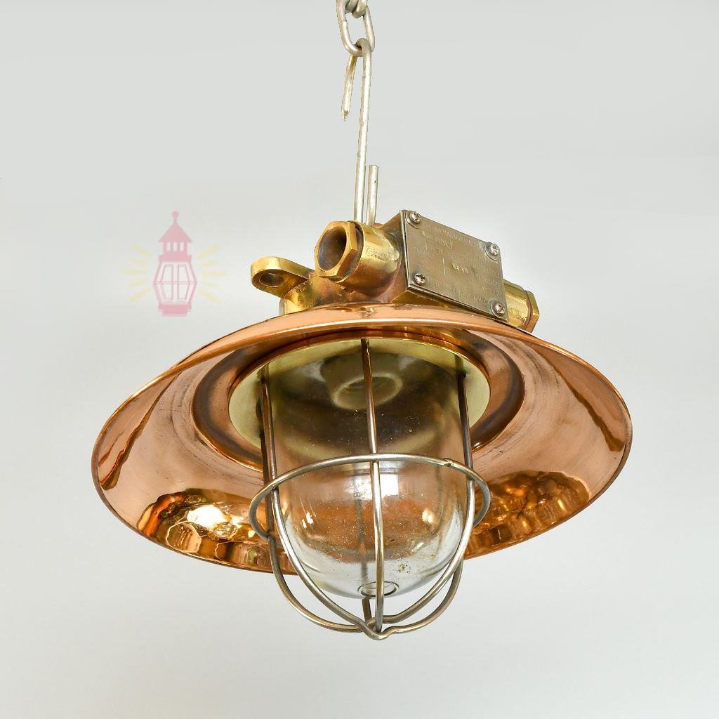 - SL 11799 4 Authentic Vintage Brass Pendant Light with Copper Shade