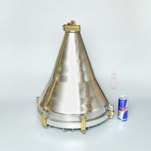 Authentic Large Vintage Stainless Steel Nautical Pendant Light