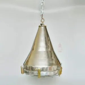 - SL 11804 2 Authentic Large Vintage Stainless Steel Nautical Pendant Light