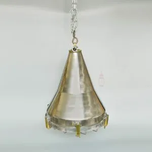 - SL 11804 3 Authentic Large Vintage Stainless Steel Nautical Pendant Light