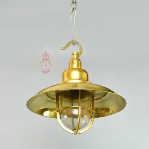 - SL 11816 5 Authentic Vintage Wiska Brass Pendant Light with Shade