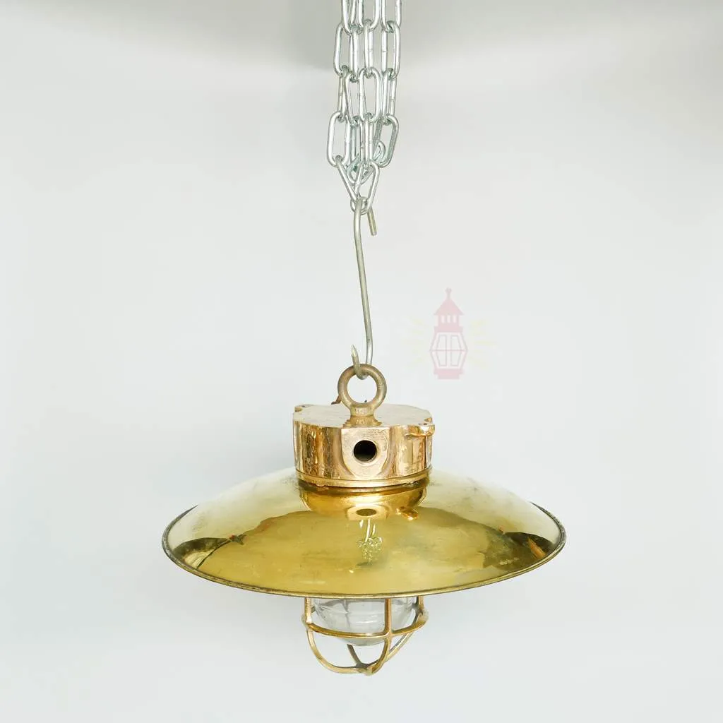 - SL 11817 2 Authentic Vintage Bronze Pendant Light with Brass Shade – Nautical Salvage