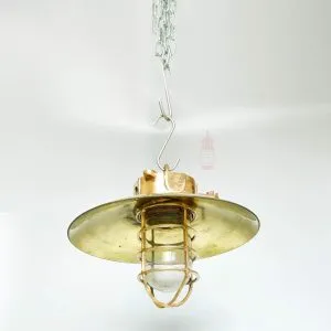- SL 11817 4 Authentic Vintage Bronze Pendant Light with Brass Shade – Nautical Salvage