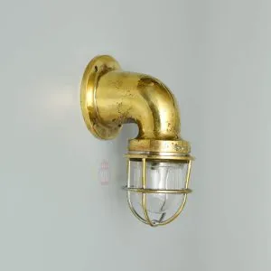 Authentic Small Brass Nautical Wall Light – Vintage Marine Salvage