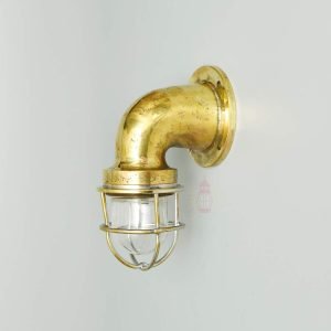 Authentic Small Brass Nautical Wall Light – Vintage Marine Salvage