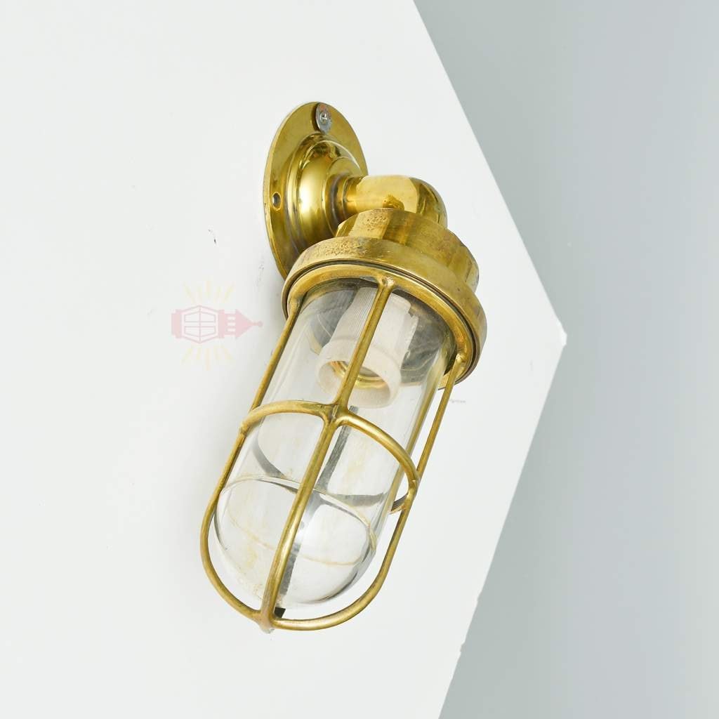 - SL 11830 3 rotated Authentic Vintage Polished Brass 90 Degree Passage Light