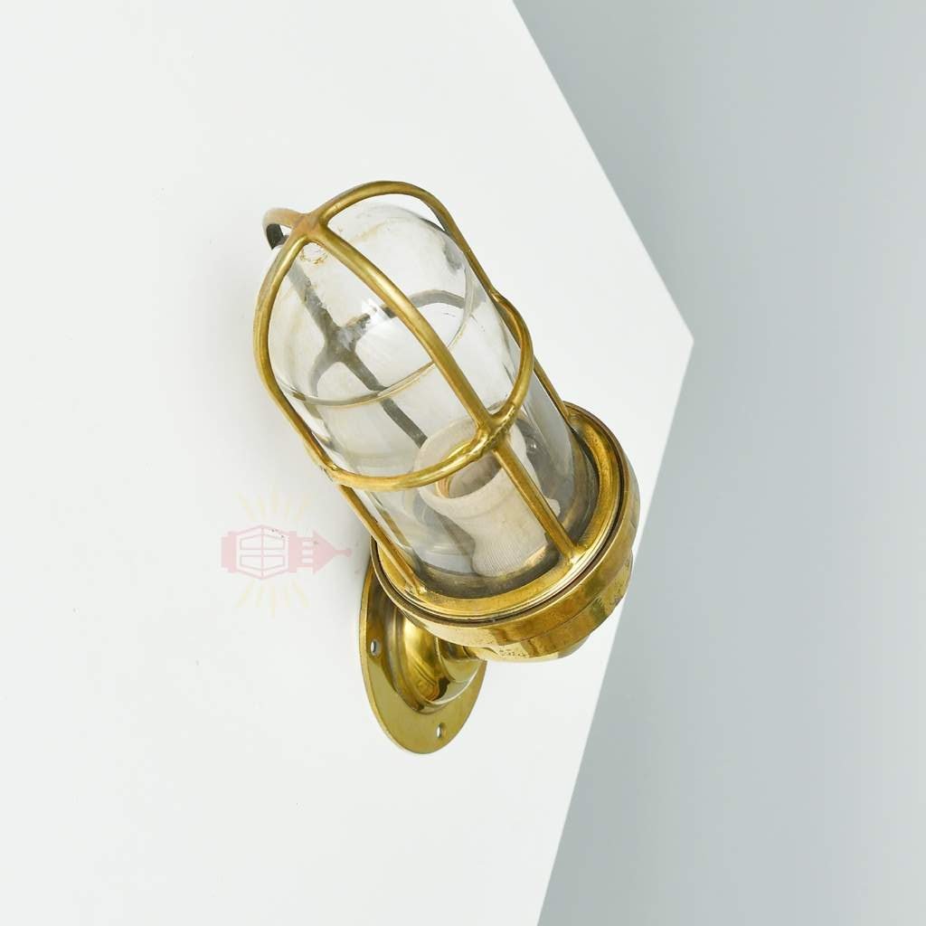 - SL 11830 5 rotated Authentic Vintage Polished Brass 90 Degree Passage Light