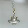 - SL 11835 2 Authentic Vintage Aluminium Pendant Light with Brass – Nautical Hanging Salvage