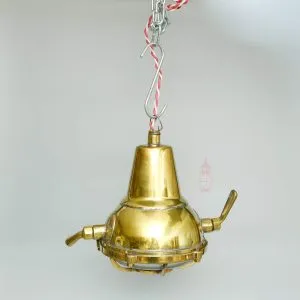 - SL 11836 1 Authentic Vintage Polished Brass Cargo Pendant Light
