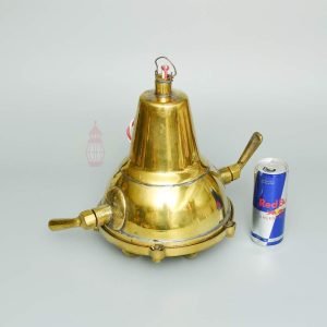 Authentic Vintage Polished Brass Cargo Pendant Light