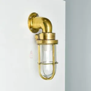 Authentic Vintage Brass 90 Degree Nautical Passage Light