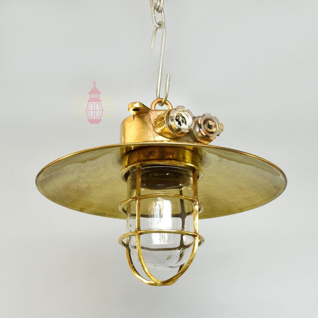 - SL 11845 4 Authentic Vintage Brass Cargo Pendant Light
