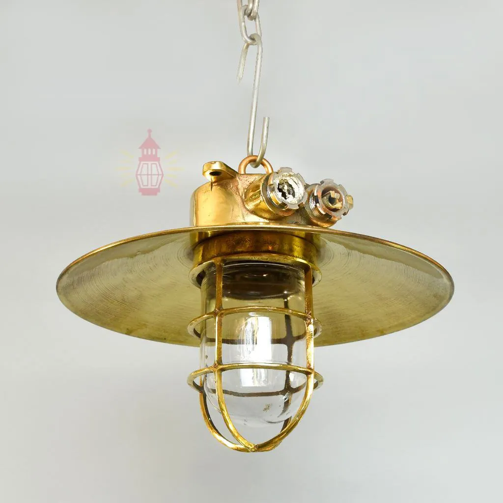 - SL 11845 4 Authentic Vintage Brass Cargo Pendant Light