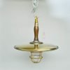 - SL 11854 2 Authentic Vintage Brass Pendant with Wood Shade – Large Nautical Salvage