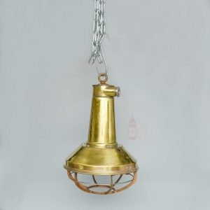 Authentic Polished Brass Cargo Spot Lamp – Vintage Nautical Salvage