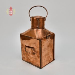 - SL 14404 3 Authentic Antique Copper Oil Lantern with Clear Glass - Polished Maritime Antique