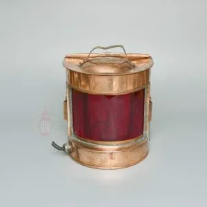 Authentic Copper Port Navigation Light with Red Glass – Vintage Maritime Salvage