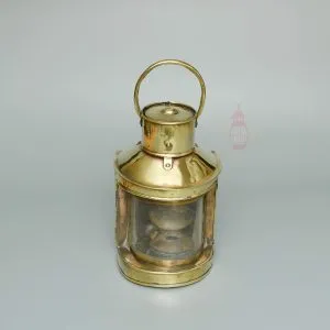 Authentic Antique Brass Ship Lantern - Vintage Nautical Oil Lamp