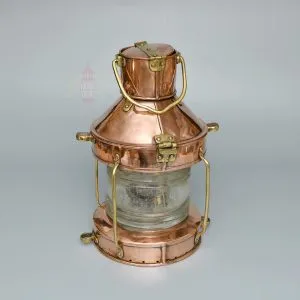 - SL 14435 3 Antique Copper Oil Lamp From Ship - Vintage from 1970s