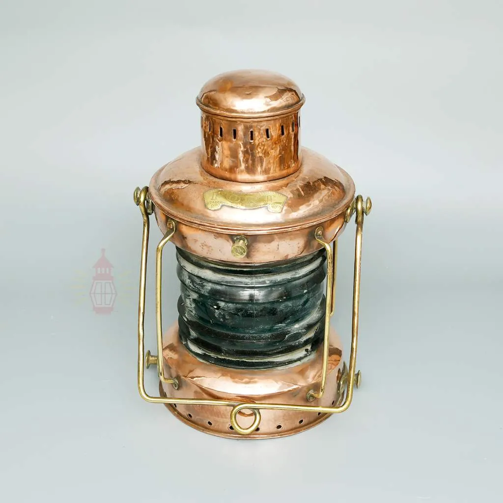 Authentic Brass Starboard Lantern with Green Glass