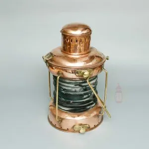 Authentic Brass Starboard Lantern with Green Glass