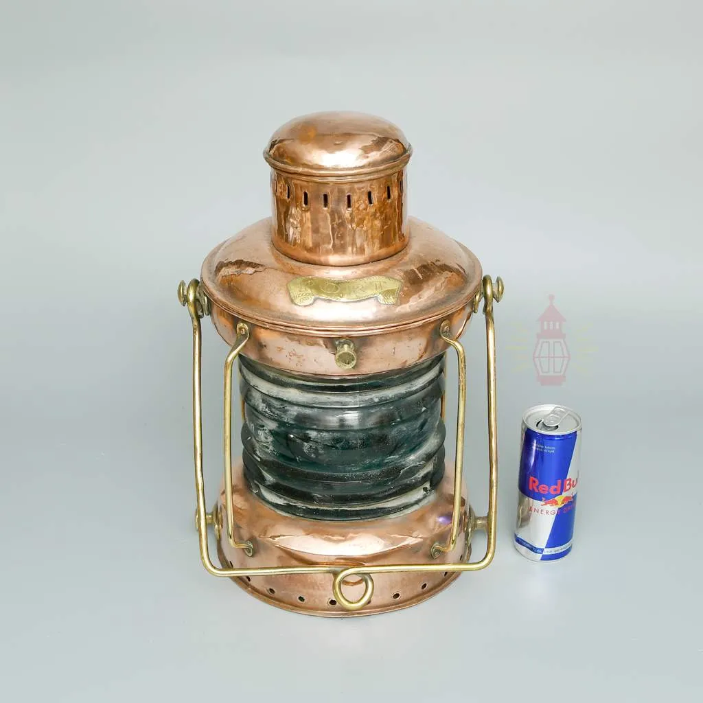 Authentic Brass Starboard Lantern with Green Glass
