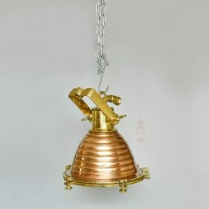 Vintage Copper Beehive Pendant Light Nautical