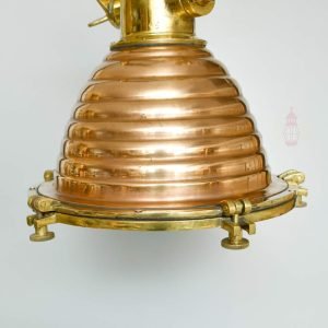 Vintage Copper Beehive Pendant Light Nautical