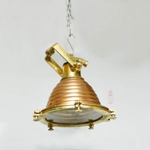 Vintage Copper Beehive Pendant Light Nautical