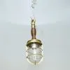 - SL 378 4 Authentic Vintage Brass and Wood Nautical Hanging Light