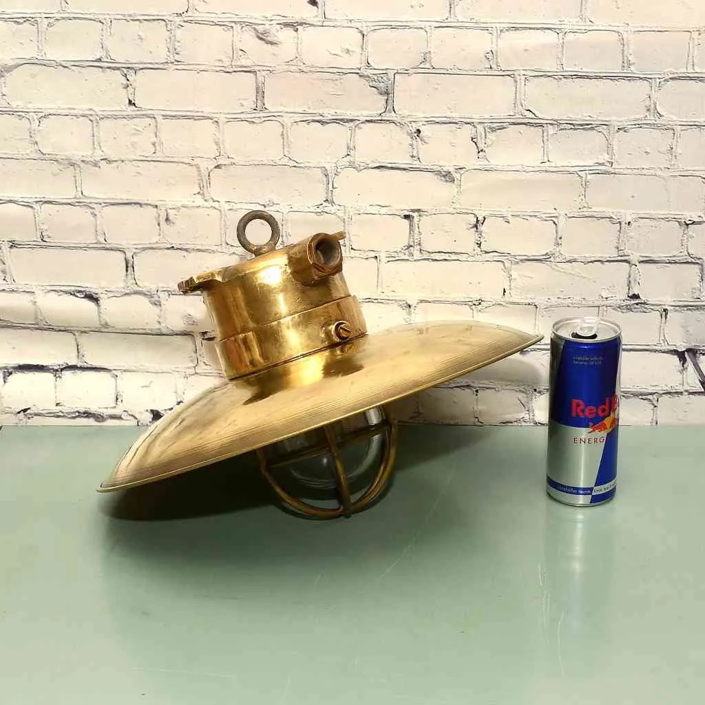 - SL 10755 1 Vintage Brass Cage Nautical Hanging Lamp
