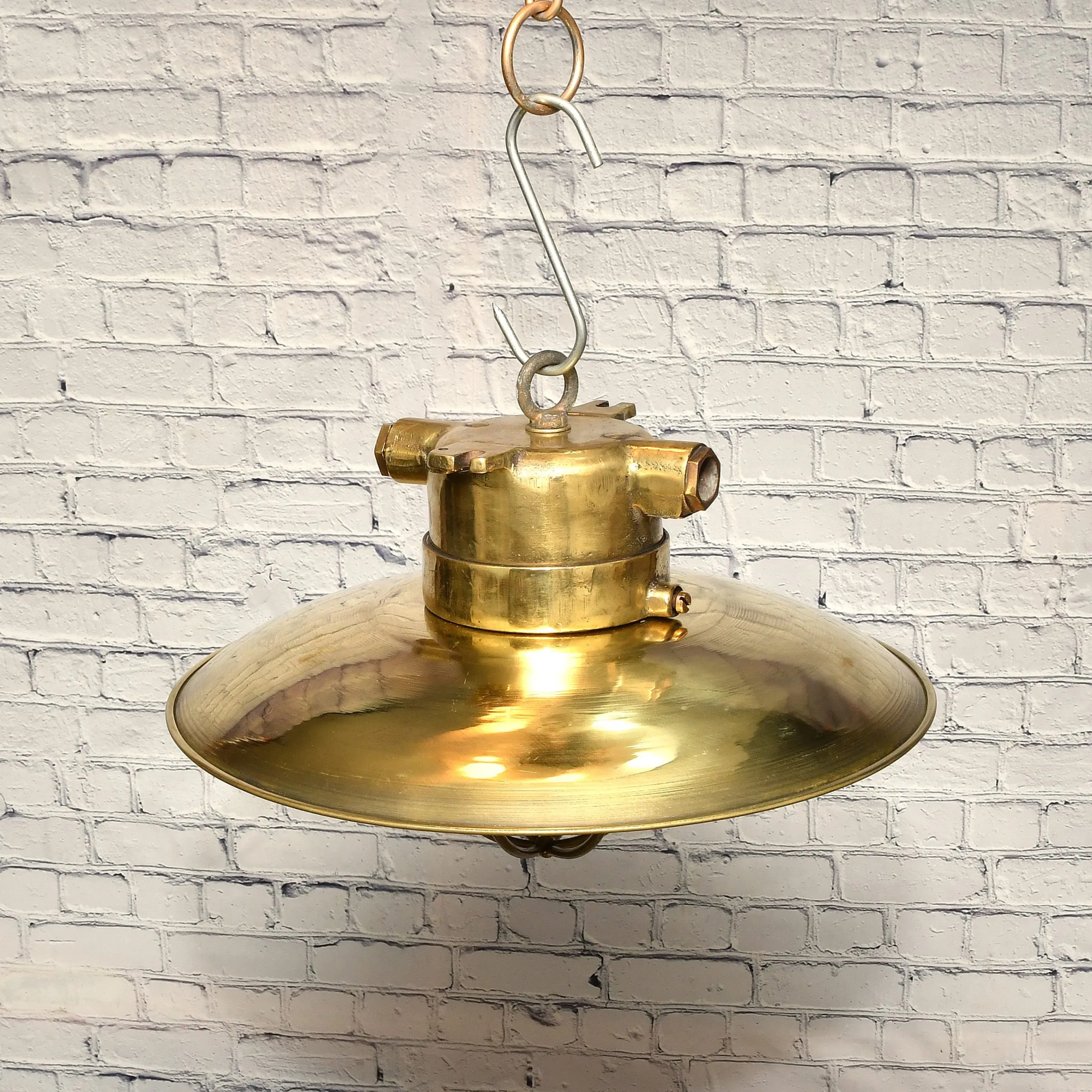 - SL 10755 3 scaled Vintage Brass Cage Nautical Hanging Lamp