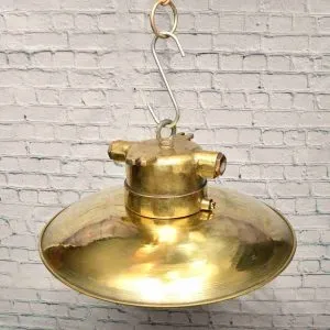 - SL 10755 4 Vintage Brass Cage Nautical Hanging Lamp