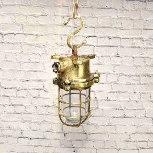 Security hanging lamp from ship - Brass