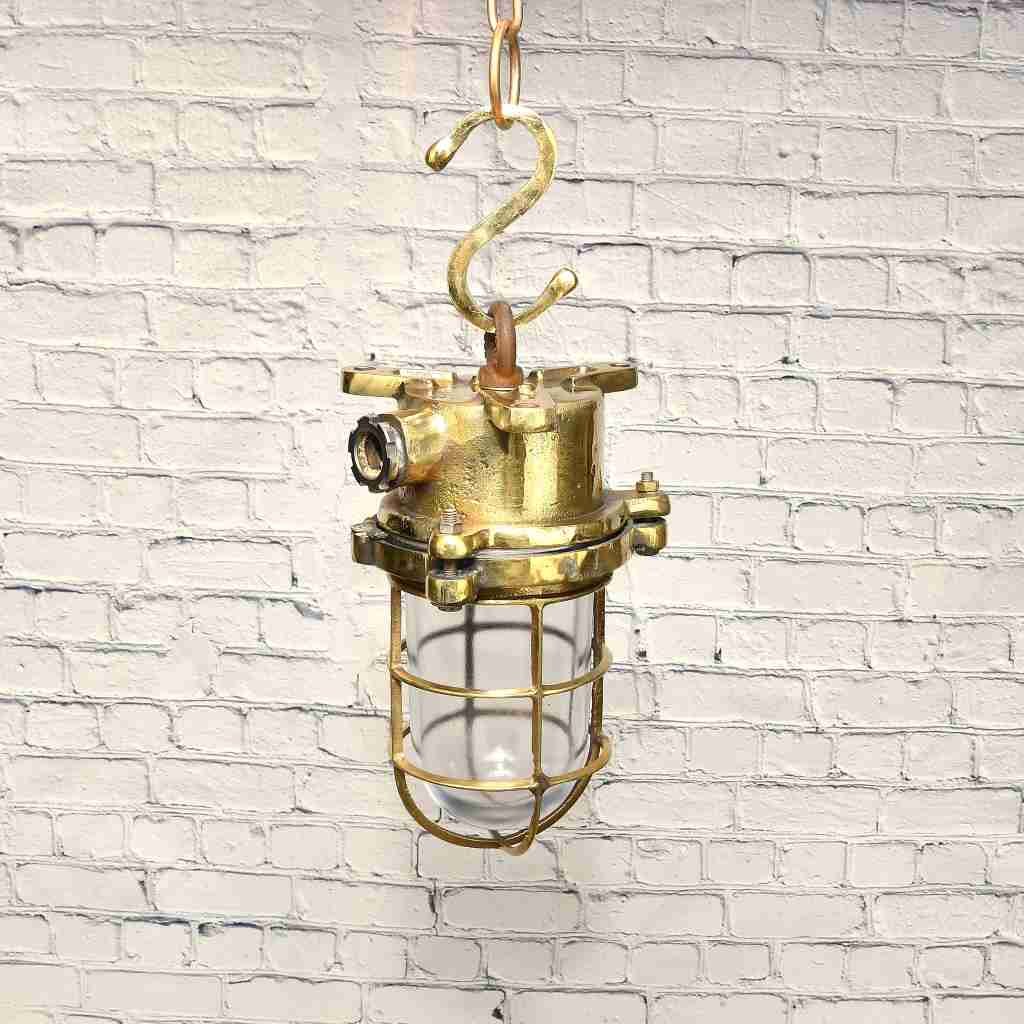 - SL 10986 1 Security hanging lamp from ship - Brass