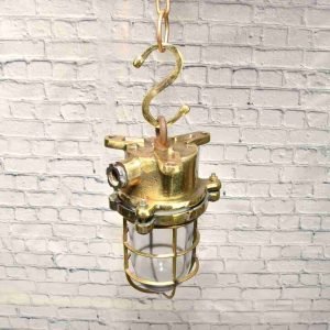 Security hanging lamp from ship - Brass