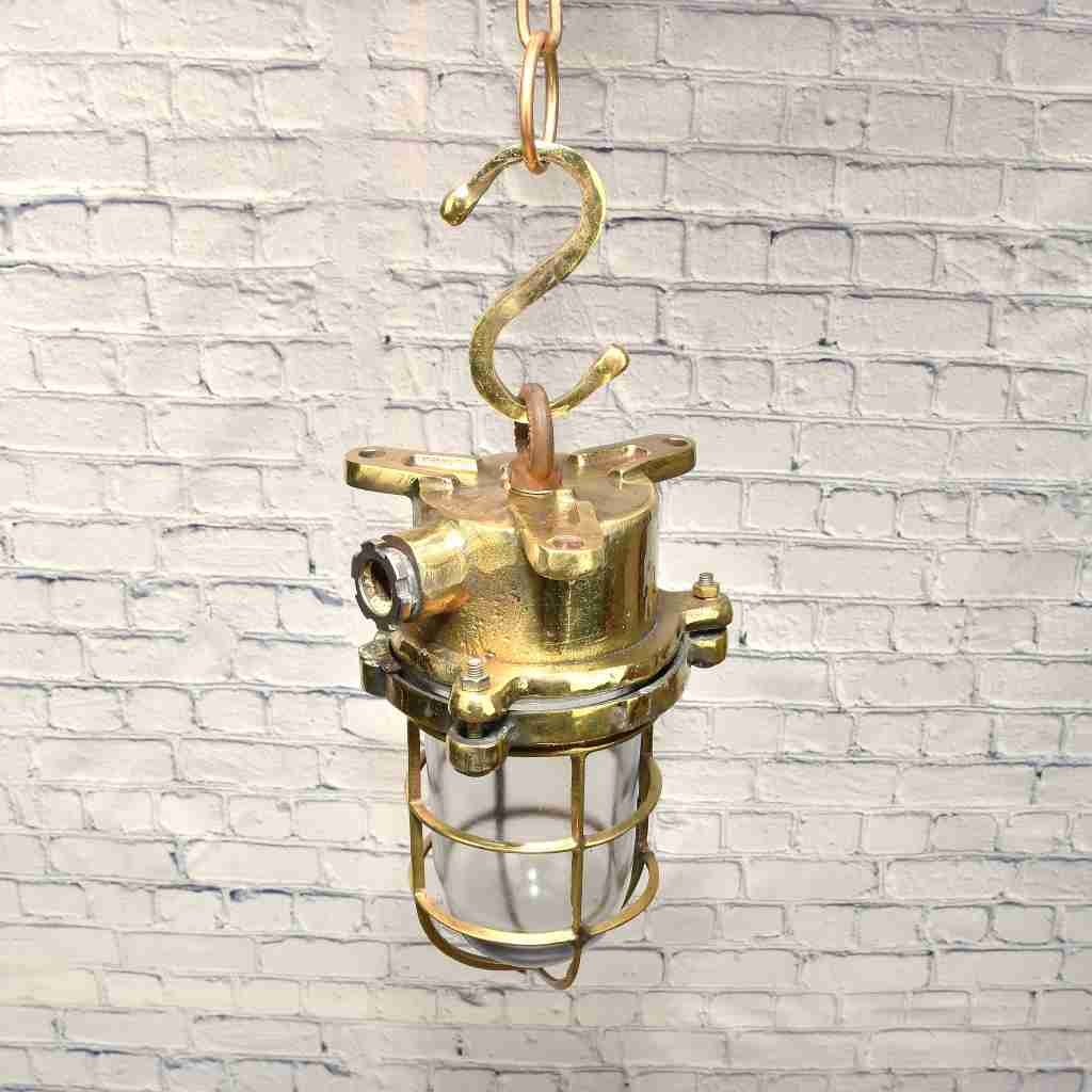 - SL 10986 2 Security hanging lamp from ship - Brass